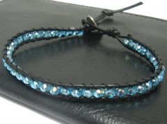 Fashion Leather Bracelet With Glass Stones BLE-051A BLE-051A BLE-051A BLE-051A