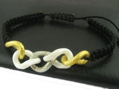 Ceramic and stainless steel braided bracelet BS-0793
