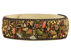 Fashion Leather Bracelet With Stones BLM-067