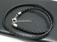 Braided Leather Cable with Stainless Steel Closure CH-01A