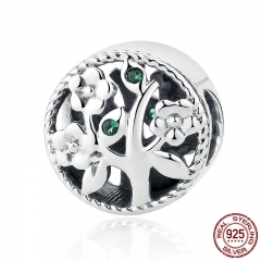 Fashion 100% 925 Sterling Silver Tree of Life Bead Charms fit Bracelets Women Beads &amp; Jewelry Making SCC115 CHARM-0221