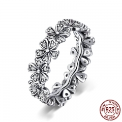 Trendy New 100% 925 Sterling Silver Stackable Daisy Flower Finger Rings for Women Sterling Silver Wedding Jewelry SCR397 RING-0448
