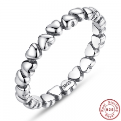 925 100% Solid Sterling Silver Forever Love Heart Finger Ring Original Jewelry NewYear & Valentine's Day Gift PA7108 RING-0002