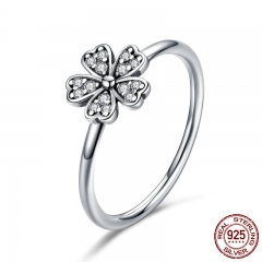 Hot Sale 100% 925 Sterling Silver Wedding Daisy Flower Finger Rings for Women Sterling Silver Jewelry Gift S925 SCR398 RING-0446
