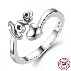 New Arrival 100% 925 Sterling Silver I Love You Heart Ring for Woman Wedding Engagement Jewelry SCR024 RING-0077