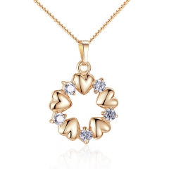 Luxury Gold Color Heart Necklaces & Pendants with AAA Zircon For Women Anniversary Jewelry JIN018 FASH-0020