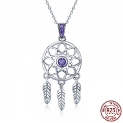 Genuine 925 Sterling Silver Vintage Dream Catcher Necklaces Pendants for Women Fashion Necklace Silver Jewelry SCN279 NECK-0218