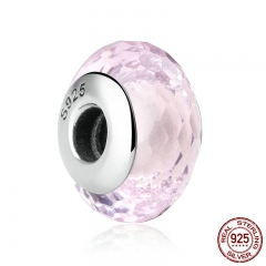Fascinating 925 Sterling Silver Pink European Murano Glass Beads Charms Fit Bracelets Necklaces DIY Accessories SCZ005 CHARM-1003