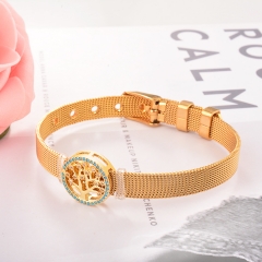 Stainless Steel Bracelet with Copper Charms BS-2034