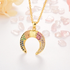 Stainless Steel Necklace with Copper Charms NS-0688B