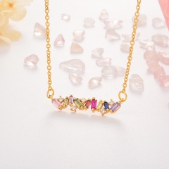 Stainless Steel Necklace with Copper Charms NS-0690B