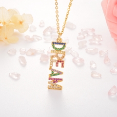 Stainless Steel Necklace with Copper Charms NS-0683B