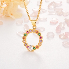 Stainless Steel Necklace with Copper Charms NS-0694