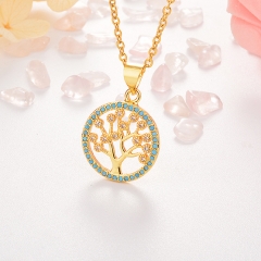 Stainless Steel Necklace with Copper Charms NS-0693