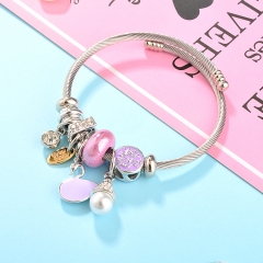 Stainless Steel Bracelet With Alloy Charms BS-1798