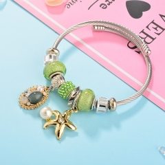 Stainless Steel Bracelet With Alloy Charms BS-1793