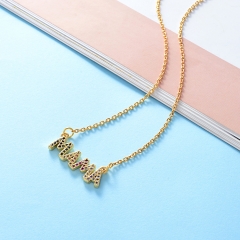 Stainless Steel Necklace with Brass Charms TTTN-0008