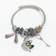 Stainless Steel Bracelet With Alloy Charms BS-1798B