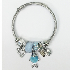 Stainless Steel Bracelet With Alloy Charms BS-1800O