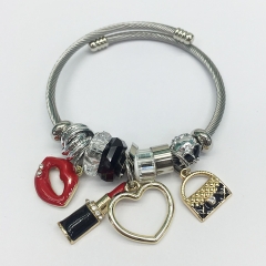 Stainless Steel Bracelet With Alloy Charms BS-1800B
