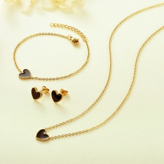 Stainless Steel Necklace Bracelet Earring Jewelry Set  XXXS-0052B