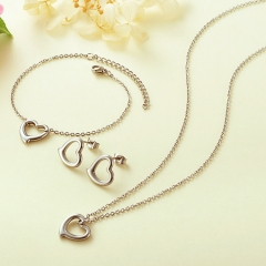 Stainless Steel Necklace Bracelet Earring Jewelry Set  XXXS-0057A
