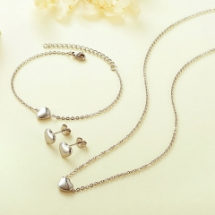 Stainless Steel Necklace Bracelet Earring Jewelry Set  XXXS-0065A
