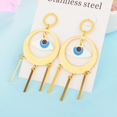 Personality Lucky Eyes Fashion Punk Stainless Steel Earrings XXXE-0061