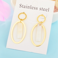 Fashion temperament long pendant earring shell stainless steel earrings women XXXE-0098