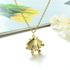 Stainless Steel Chain and Brass Pendant Necklace TTTN-0200