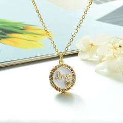 Stainless Steel Chain and Brass Pendant Necklace  TTTN-0199
