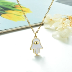 Stainless Steel Chain and Brass Pendant Necklace TTTN-0198