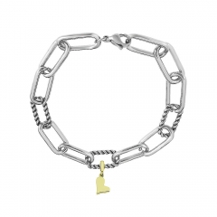 Stainless Steel Me Link Bracelet with Small Charms ML211