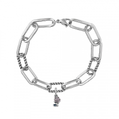 Stainless Steel Me Link Bracelet with Small Charms ML243