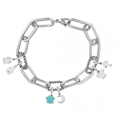 Stainless Steel Me Link Bracelet with Small Charms ML133
