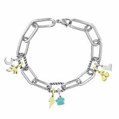 Stainless Steel Me Link Bracelet with Small Charms ML121