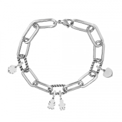 Stainless Steel Me Link Bracelet with Small Charms ML156