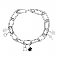 Stainless Steel Me Link Bracelet with Small Charms ML140