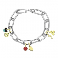 Stainless Steel Me Link Bracelet with Small Charms ML131