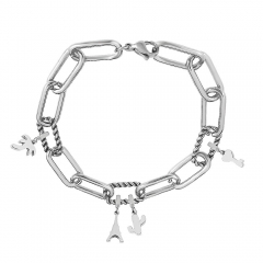 Stainless Steel Me Link Bracelet with Small Charms ML155