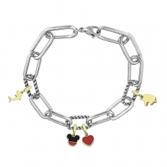 Stainless Steel Me Link Bracelet with Small Charms ML142