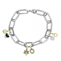 Stainless Steel Me Link Bracelet with Small Charms ML125