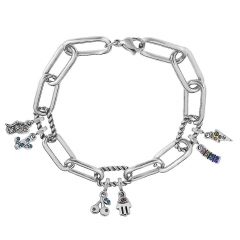 Stainless Steel Me Link Bracelet with Small Charms ML135
