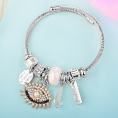 Stainless Steel Bracelet With Alloy Charms BS-1842A