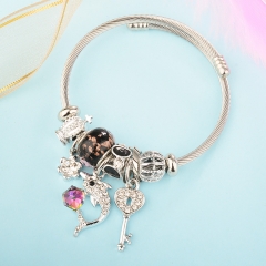 Stainless Steel Bracelet With Alloy Charms BS-1850