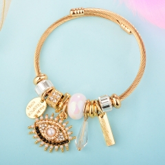 Stainless Steel Bracelet With Alloy Charms BS-1842B