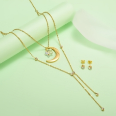 new stainless steel women gold jewelry set  XXXS-0413