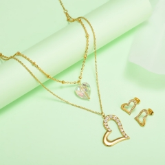 new stainless steel women gold jewelry set  XXXS-0392