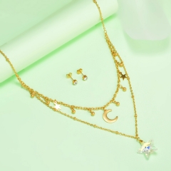 new stainless steel women gold jewelry set  XXXS-0436