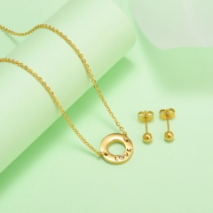 new stainless steel women gold jewelry set  XXXS-0403